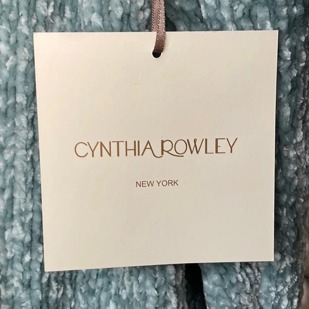 Soft Chenille Sweater Aqua Teal Turquoise Boxy Chunky Round Scoop Crew Neck XL - Picture 10 of 15